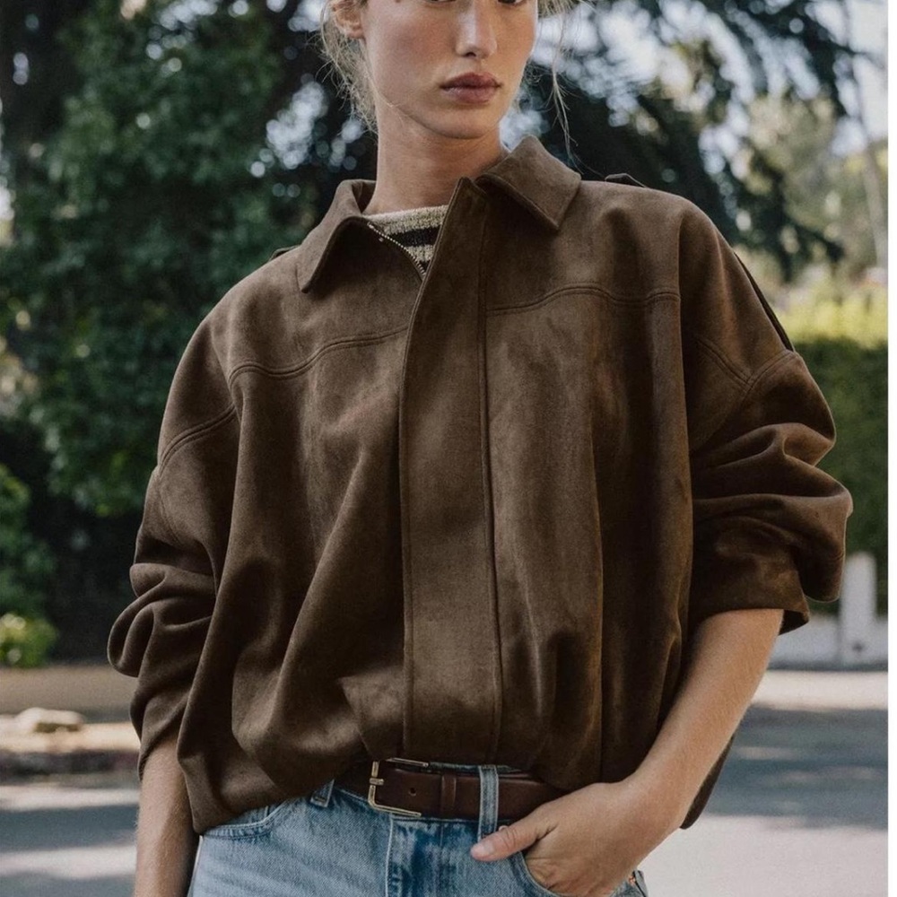 Zara Faux Suede Effect Bomber